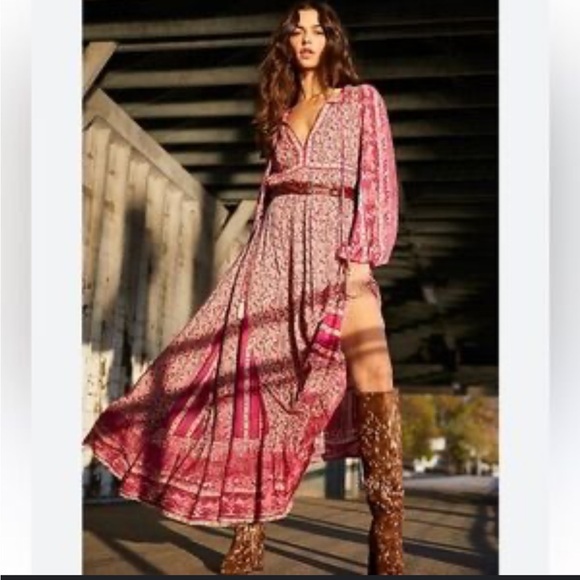 Free People Dresses & Skirts - # 144 Free People Pink Floral Maxi Dress
